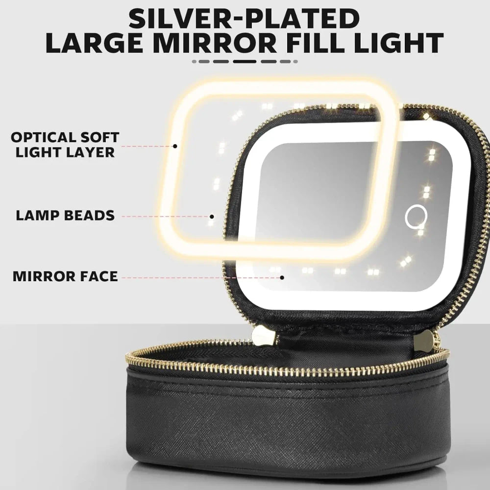 Portable LED Travel Makeup Case